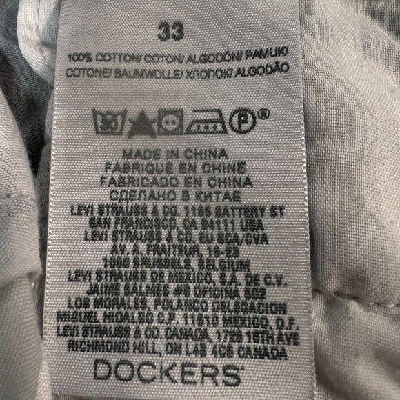 DOCKERS Shorts Men's Casual Fit Chinos Slash Pkts Button Closure Gray 33 - Picture 10 of 12